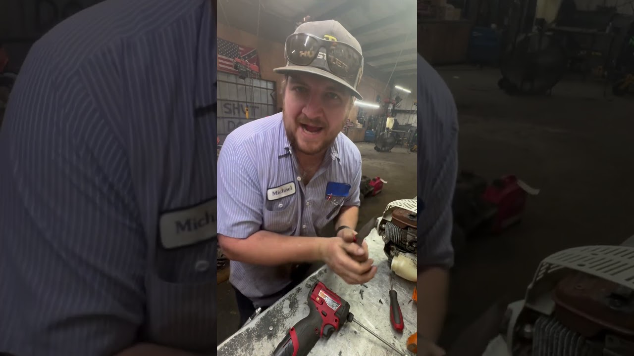 Customer states sputters out #mechanic  #repairs #trimmer #stihl #shop #easy #fyp