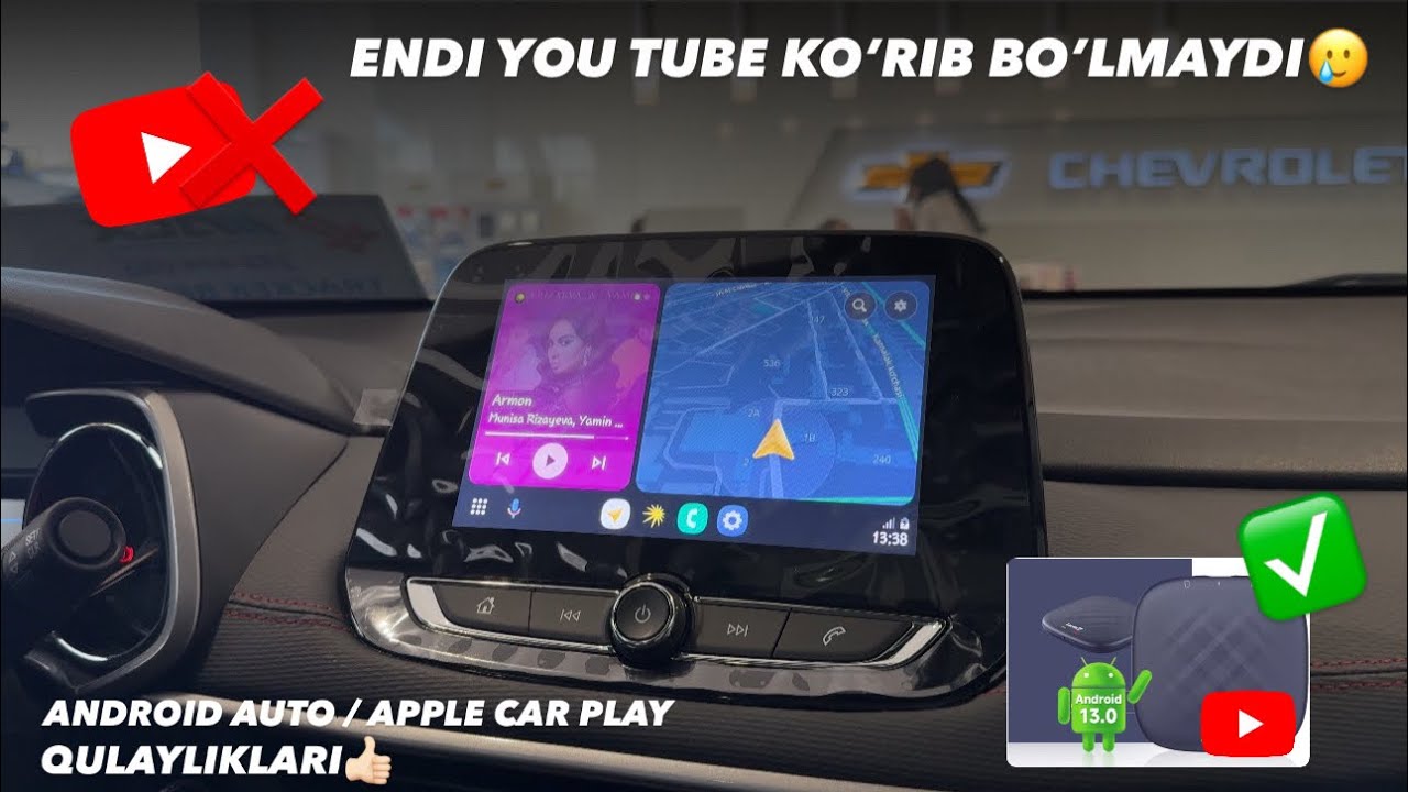 MONITORDA YOU TUBE KO’RISH YAGONA YO’LI  | ANDROID AUTO VA APPLE CARPLAY QULAYLIKLARI✅