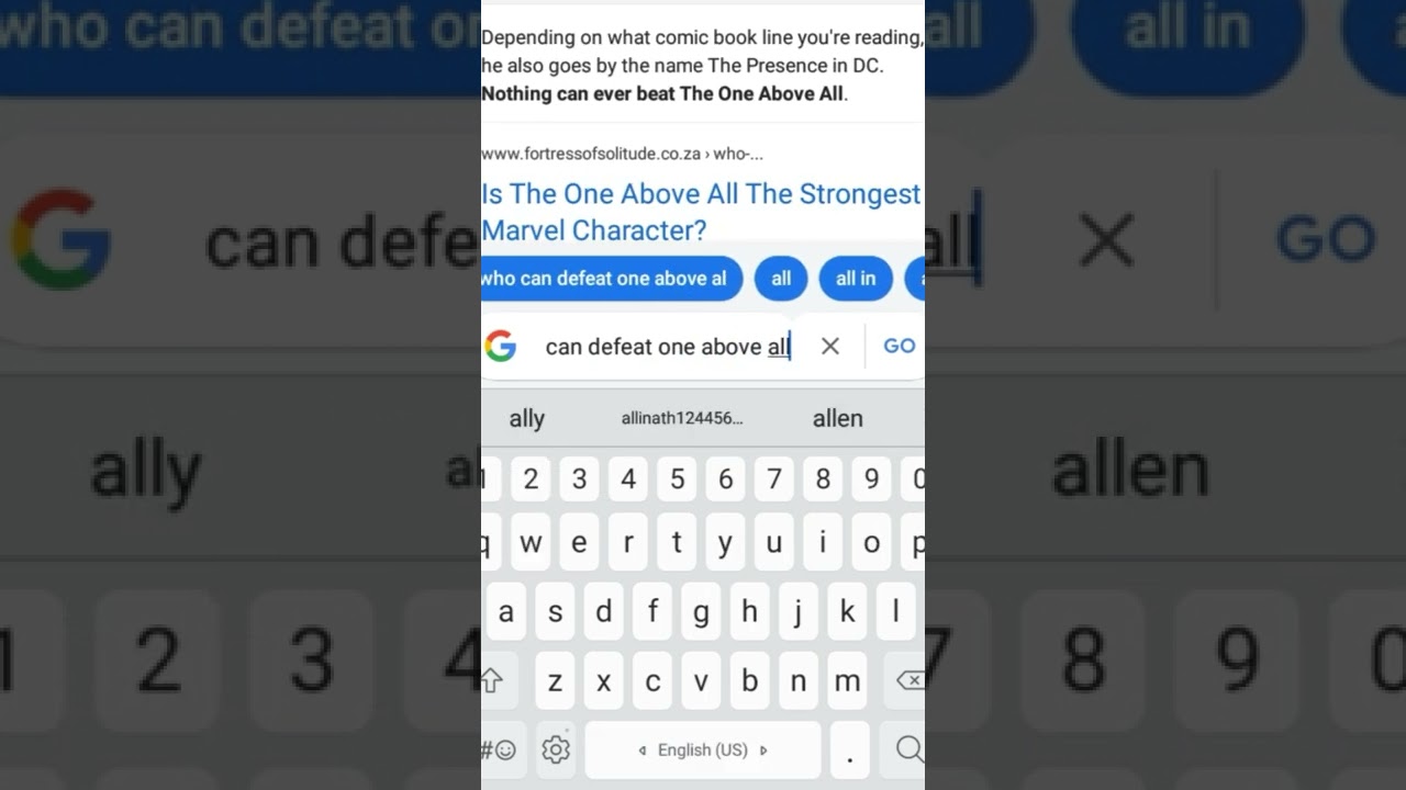 Who can defeat One above all ? Google search. #marvel #shorts