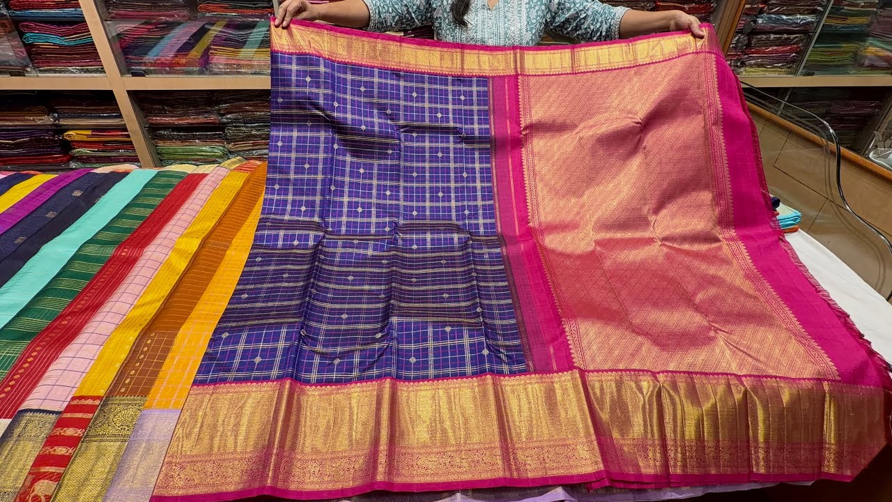 #Chickpete Kanchipuram pure silk | Pure jari in 2G and 3G silver jari sarees @vallalarsilks