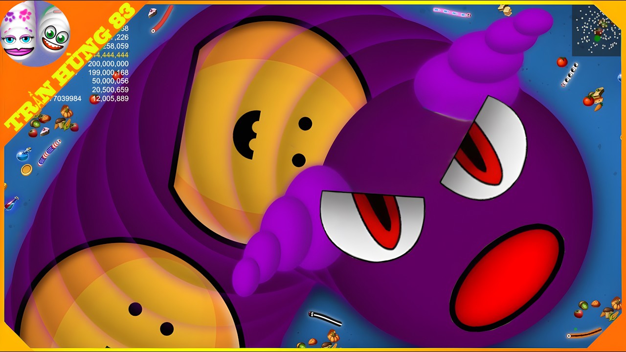 🐍WORMSZONE.IO | ГИГАНТСКАЯ ЗМЕЯ-ПОЛЗУЧОК ТОП 01 / Эпический геймплей Worms Zone! | Trần Hùng 83