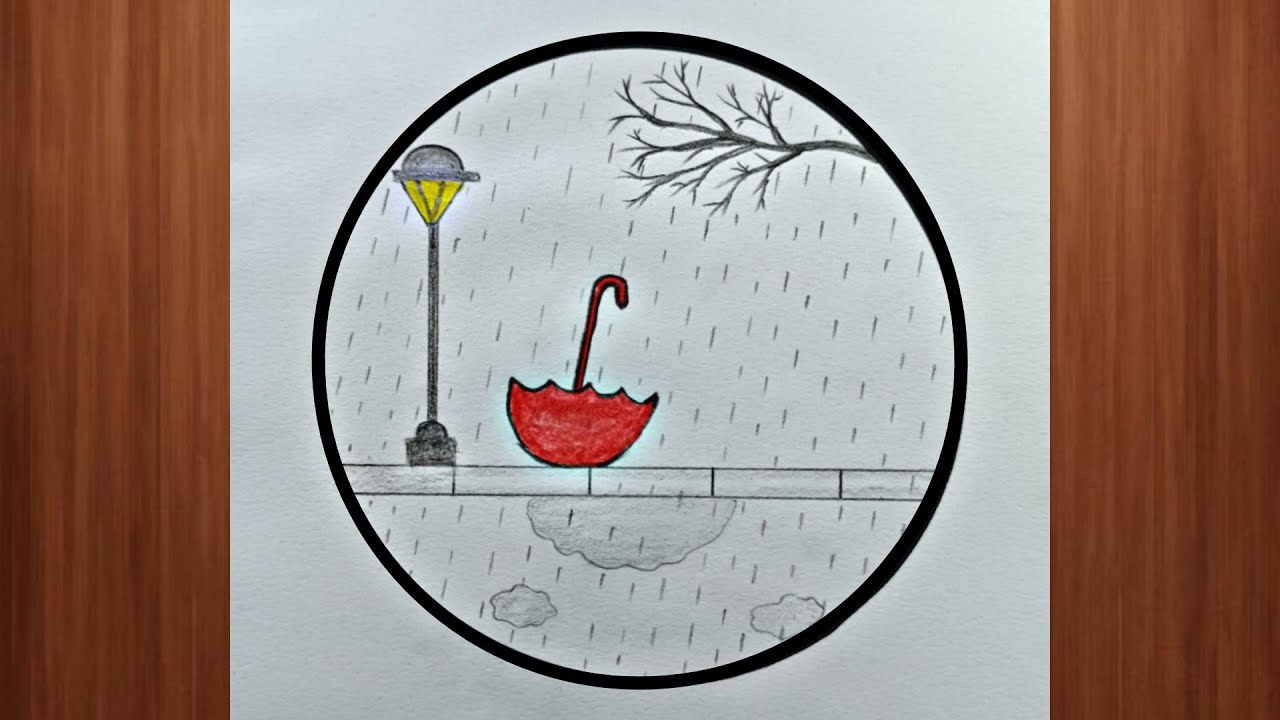 رسم سهل | رسم فصل الشتاء | رسم منظر طبيعي سهل بالرصاص للمبتدئين خطوة بخطوة | تعليم الرسم |رسم وتلوين