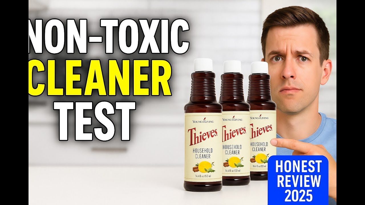 Thieves Household Cleaner Review | Young Living Essential Oil Cleaner Test (3 Pack, 14.4 oz)