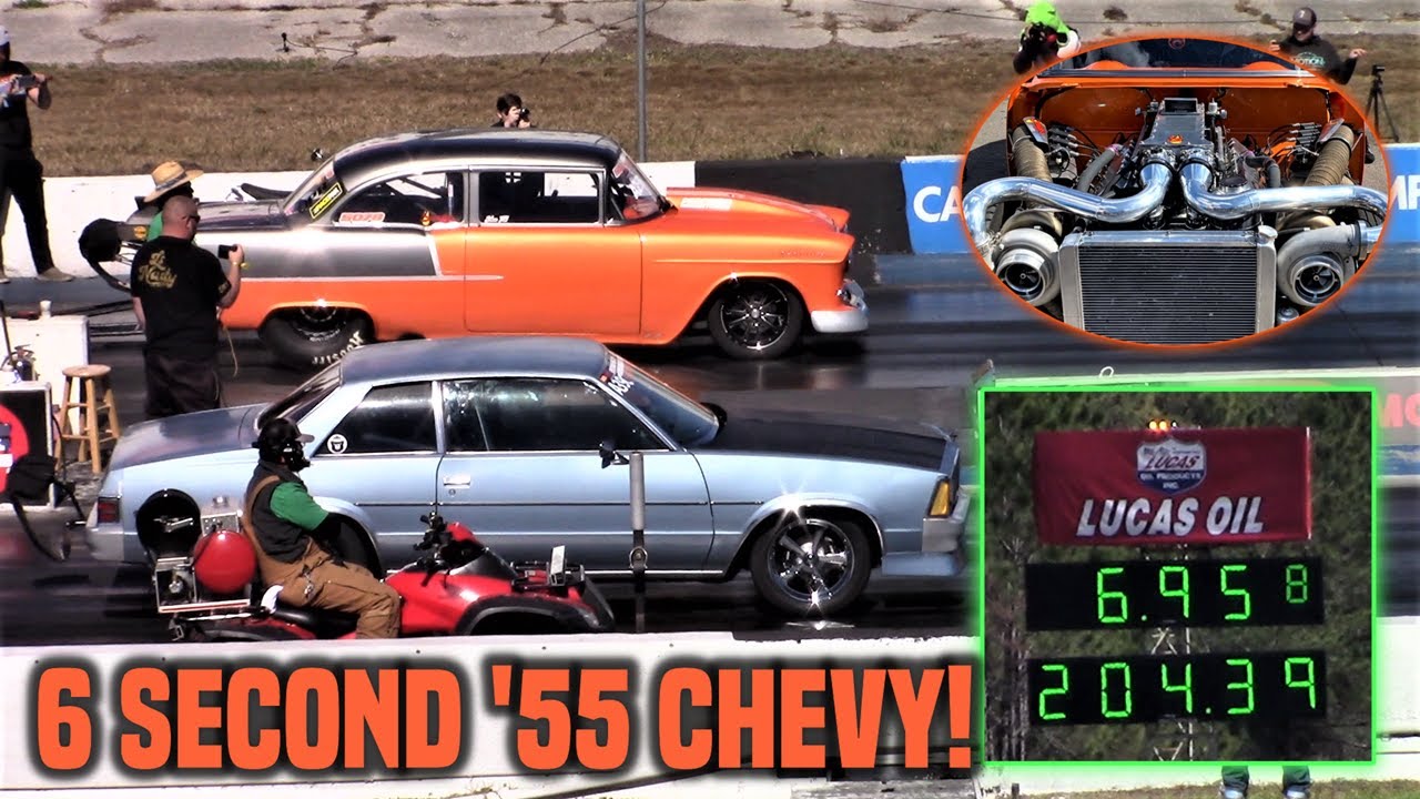 '55 Chevy With A Hemi & Twin 94mm Precision Turbos 6 Second Pass at Sick Week 2022!