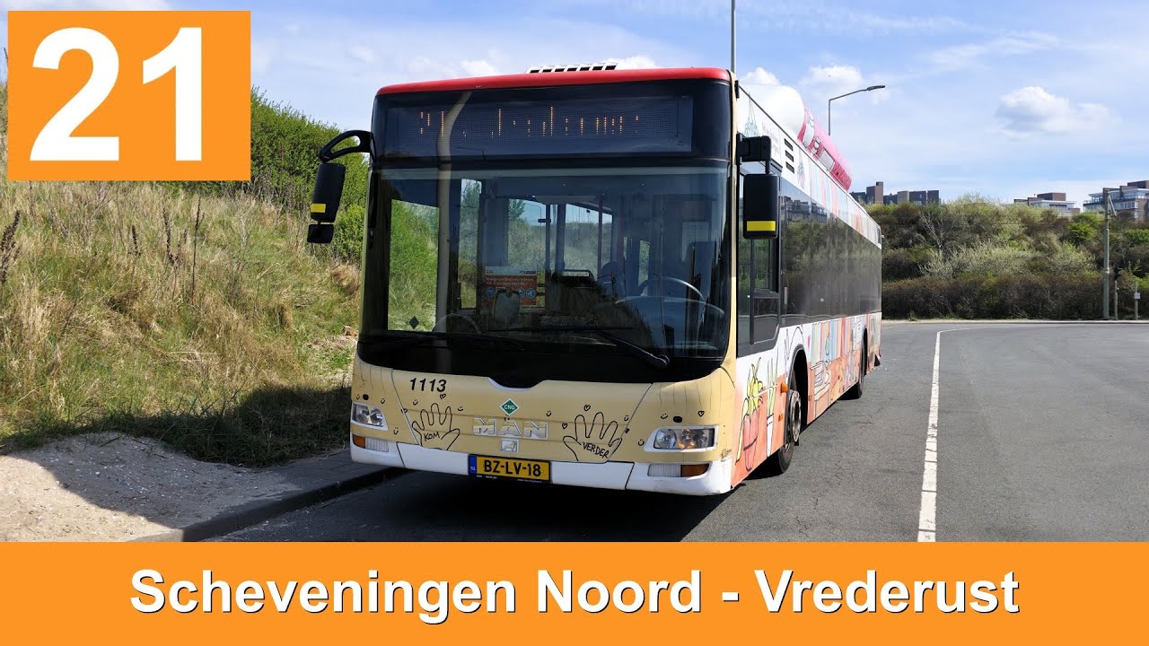 HTM lijn 21: Scheveningen Noord - Vrederust | HTM 1113 | 2025