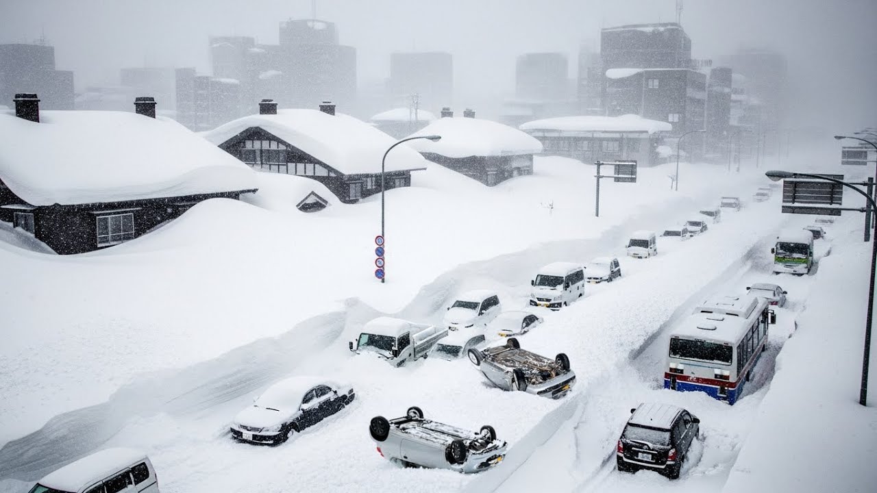 Chaos in Japan Today! Super Snow Storm Causing Many Major Accident in Sapporo