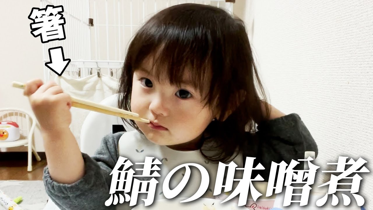 めざせ箸マスター！言葉をどんどん吸収しながら鯖の味噌煮を食べる2歳娘