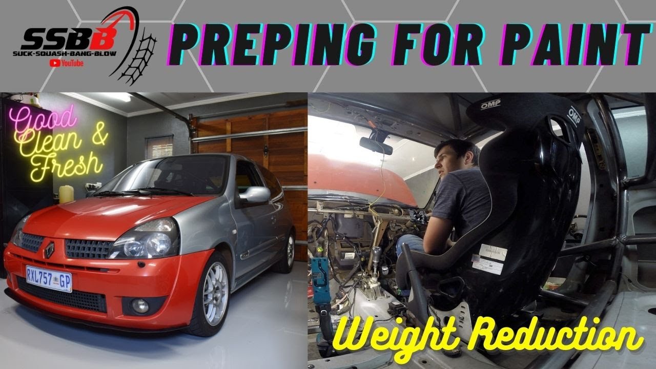 Renault Clio Build EP06 | Roll Cage-Weight Reduction-Prep for Paint