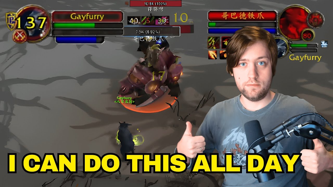 Rank 1 Feral Druid Rolling Every Player on Chinese WoW..