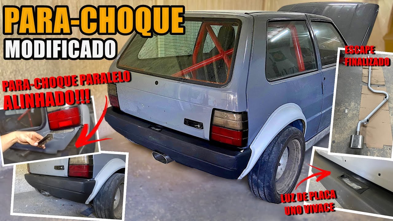 PARA-CHOQUE PARALELO ALINHADO SIMPLES E BARATO!!! - ESCAPE CENTRAL E LUZ DE PLACA MODIFICADOS NO UNO