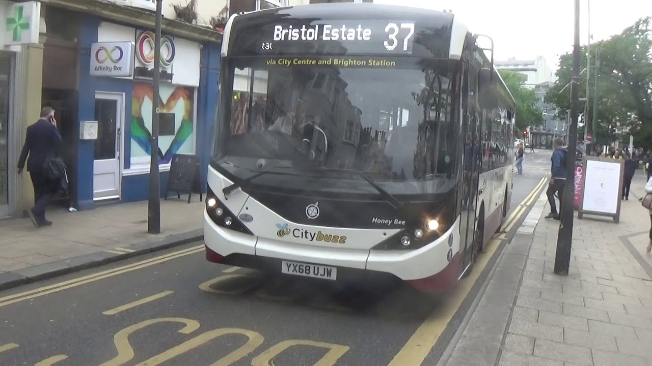 Compass Bus route 37 seen at St James' Street bus stop, 19th June 2019