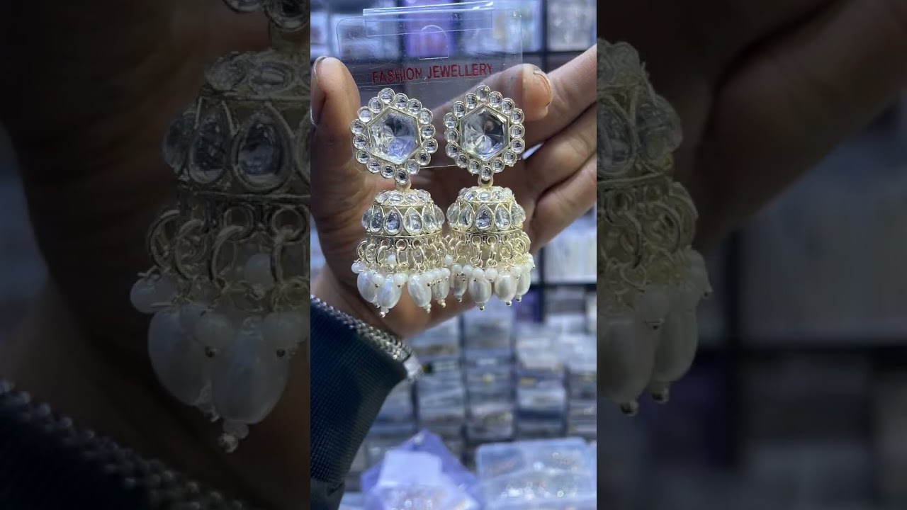 party wear earrings with white pearl 🤍💎 premium quality👍 Dm for order🛍️