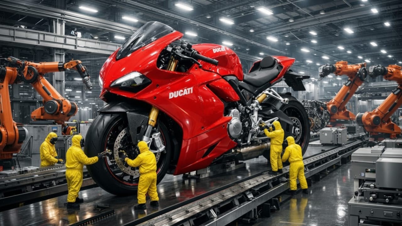 How $30,000+ DUCATI Motorcycles Are Made in Italy 🇮🇹 | Full Factory Tour & Production Line