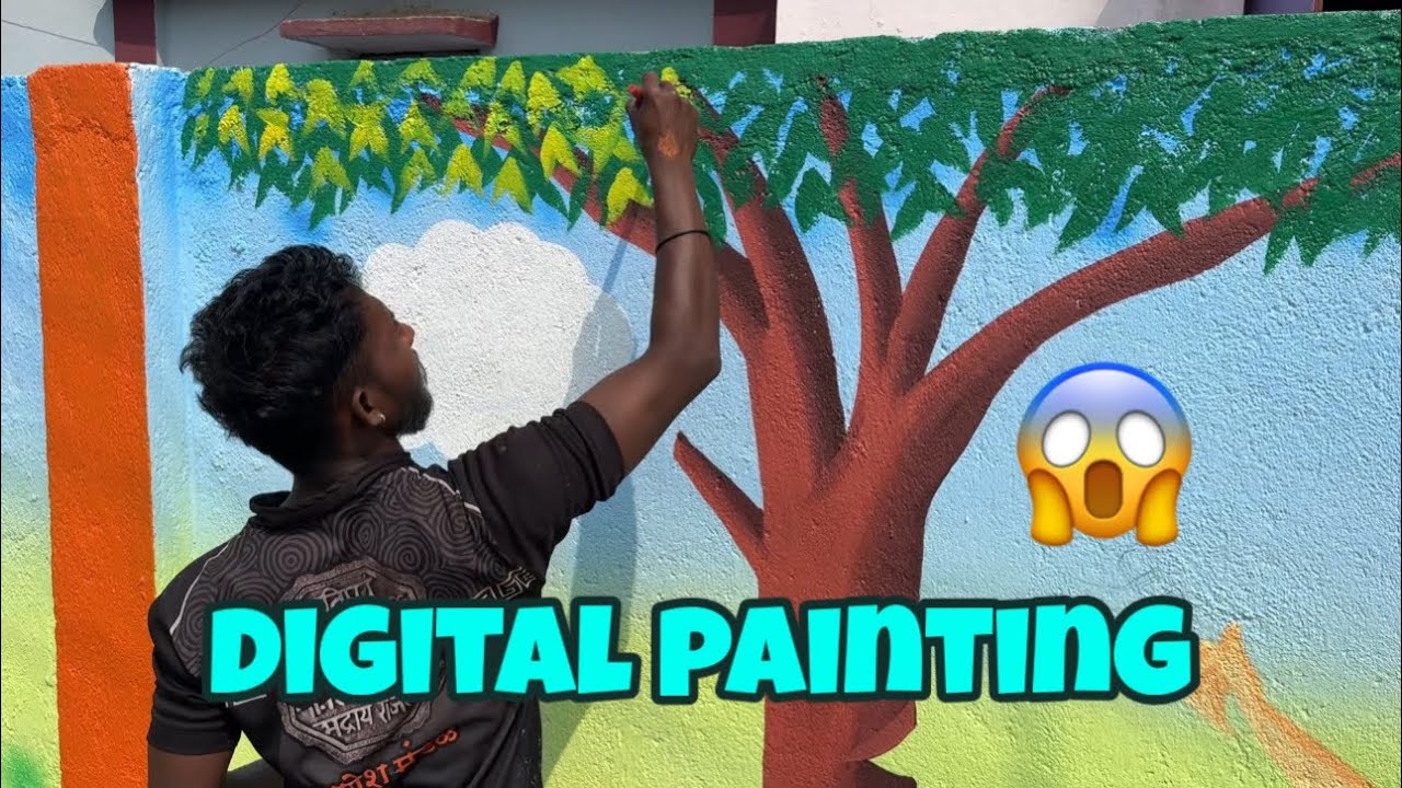 Digital painting work 🖌🎨👍 painting kaise Karte hain 🥰👍￼￼