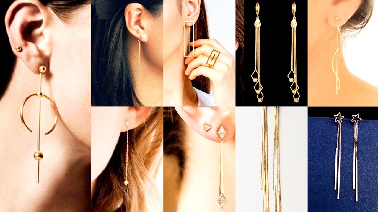 Latest Gold Sui dhaga Earrings gold Designs 2022 | सुई धागा Earrings Design for Women/girls