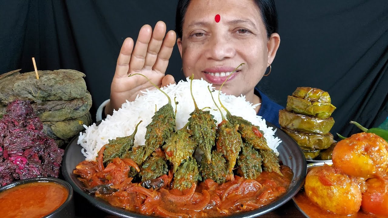 FOOD SHOW CAN YOU EAT BITTER GOURD LIKE MY MOM ? MUKBANG