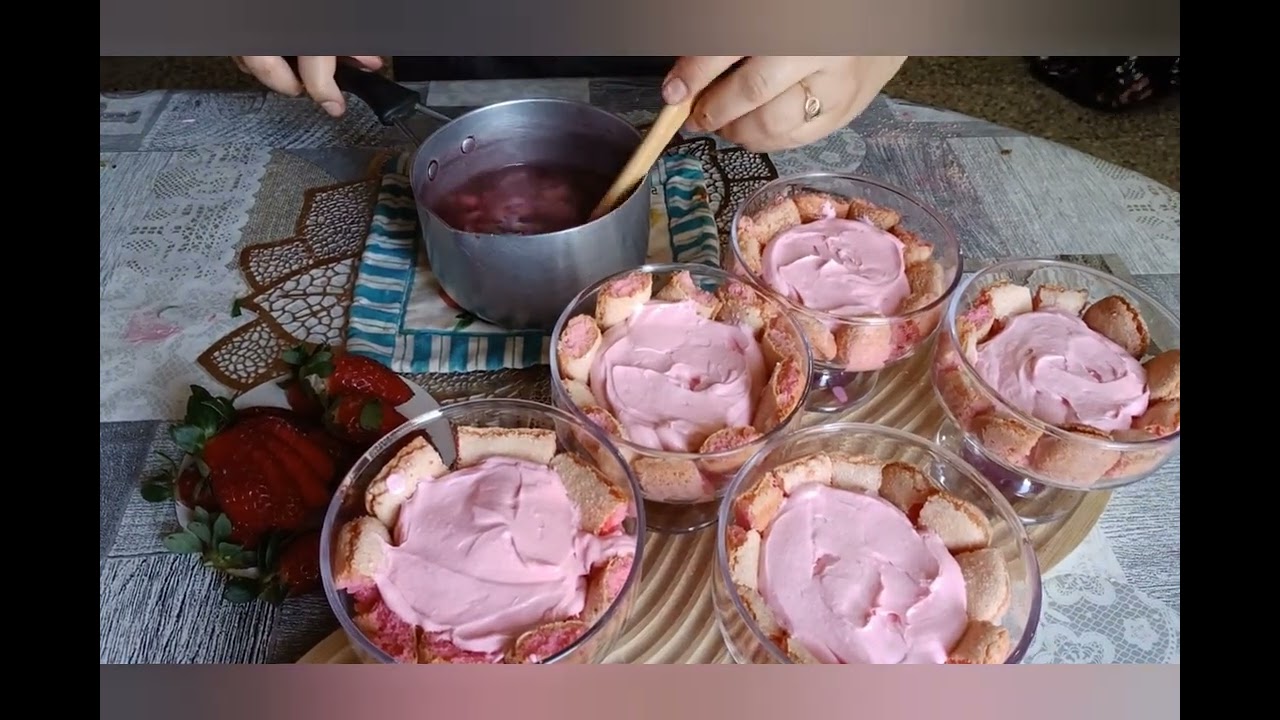 أحسن حلى بالفراولة في 10 دقائق فقط 🍓✨تحلية اقتصادية بالفراولة تشهي 😍 بدون تعب#رمضان #رمضانيات 