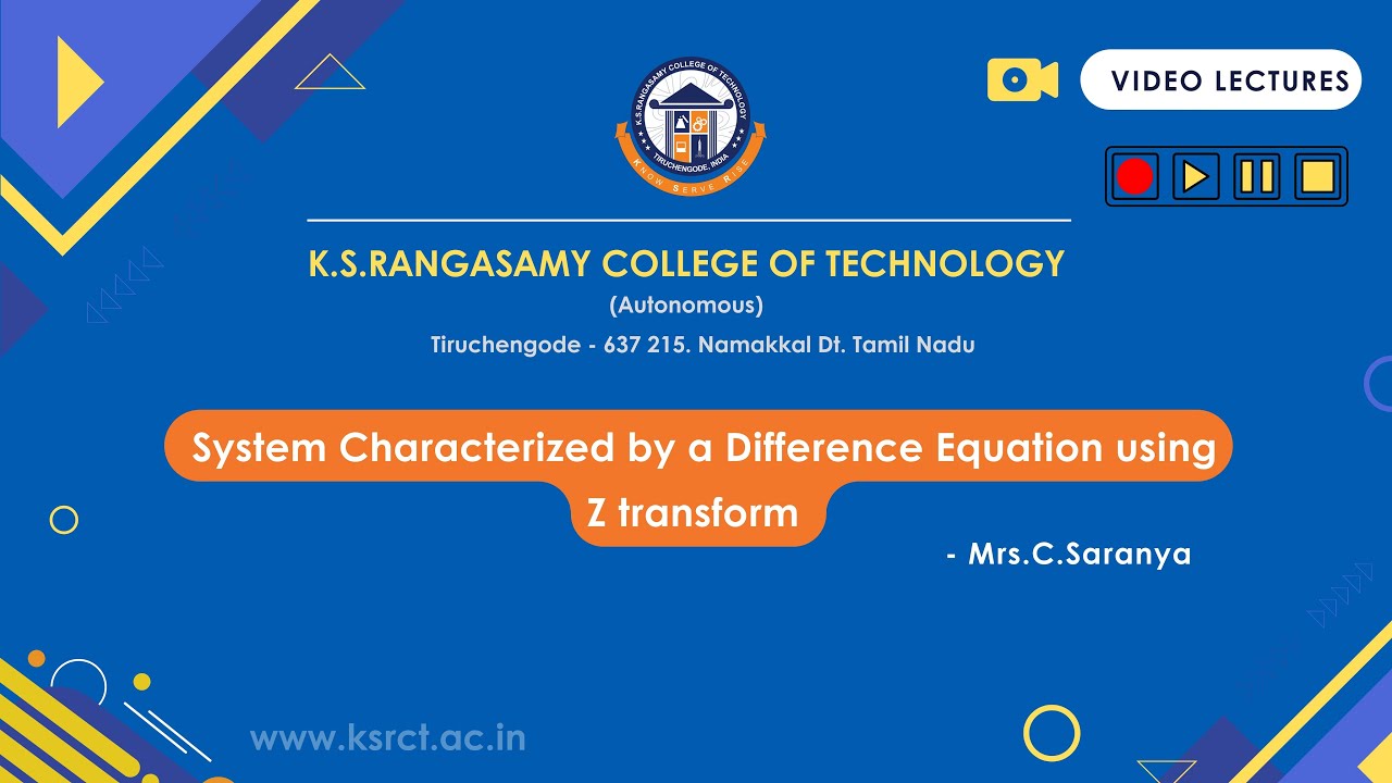 System Characterized by a Difference Equation using Z transform