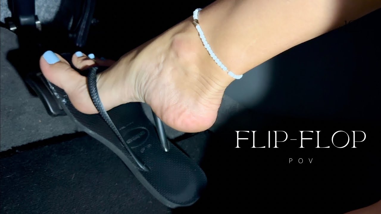 POV Flip-Flop Pedal Play 👣 | Black Havaianas Driving Close-Up