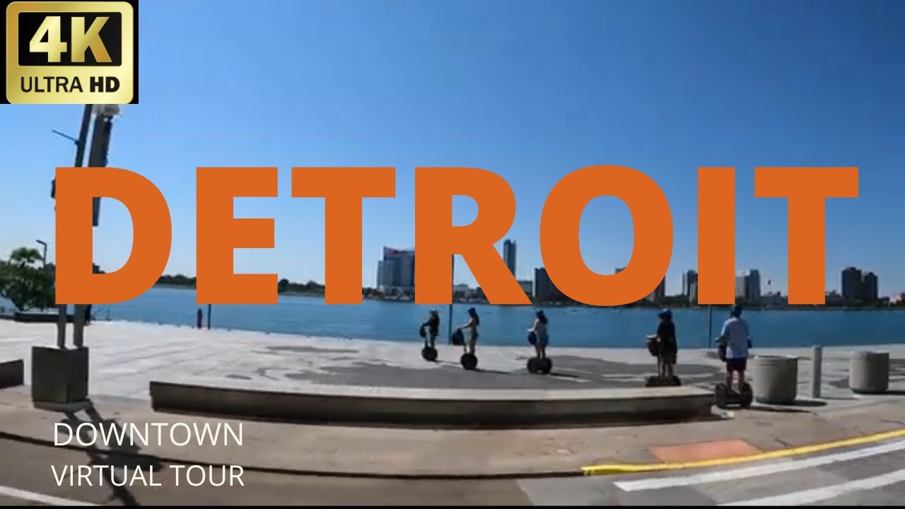 downtown detroit 4k / virtual tour / summer 2022