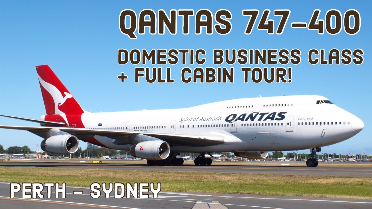 Qantas Boeing 747-400 Business Class. Trip report & cabin tour (1080 HD) aboard Qantas 747 VH-OJS