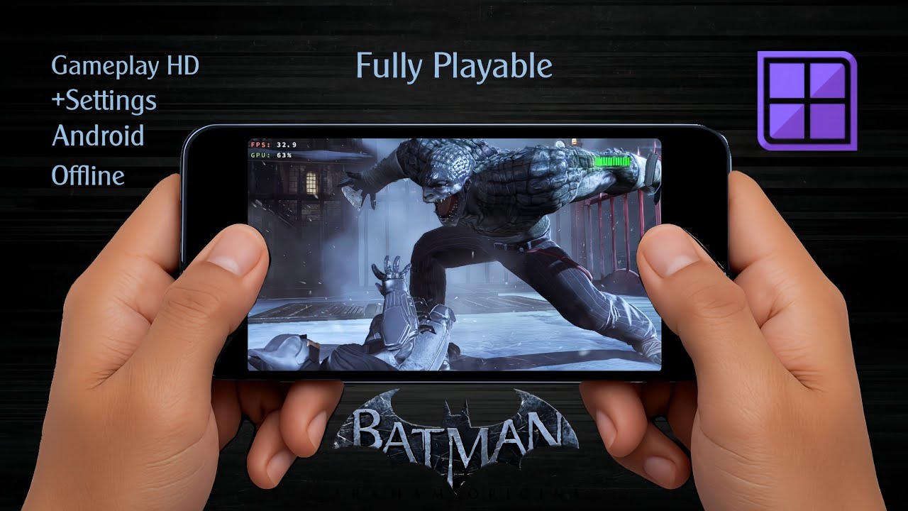 🔥Batman - Arkham Origins On Mobile - Gameplay + Best Settings on Winlator Cmod v13.1.1 ไทย🔥
