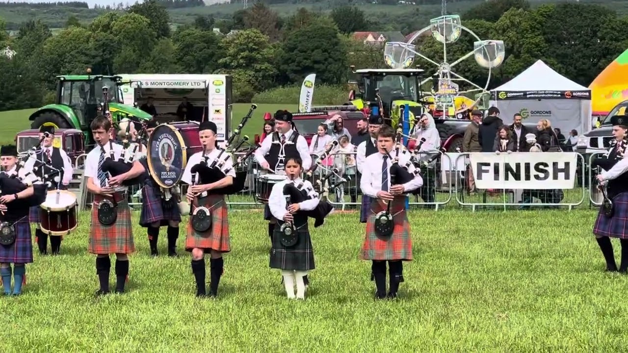 Strathendrick Pipe-band at a rainy fair