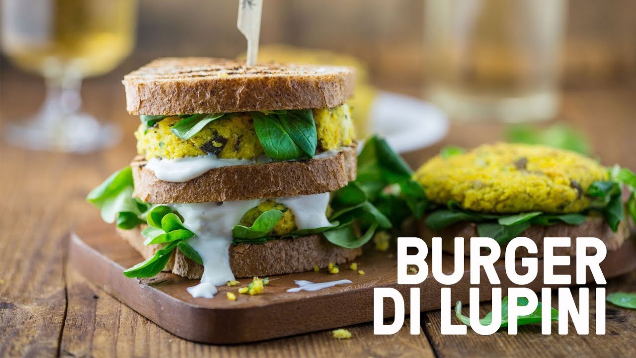 Burger di lupini e funghi cardoncelli