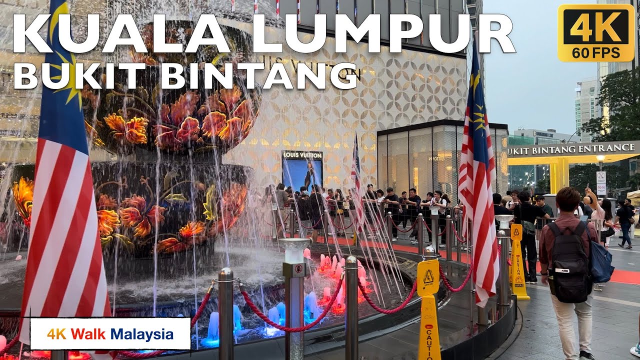 [4K 60fps HDR] KUALA LUMPUR | Bukit Bintang streets walk | August 2025 - Malaysia Walking Tour