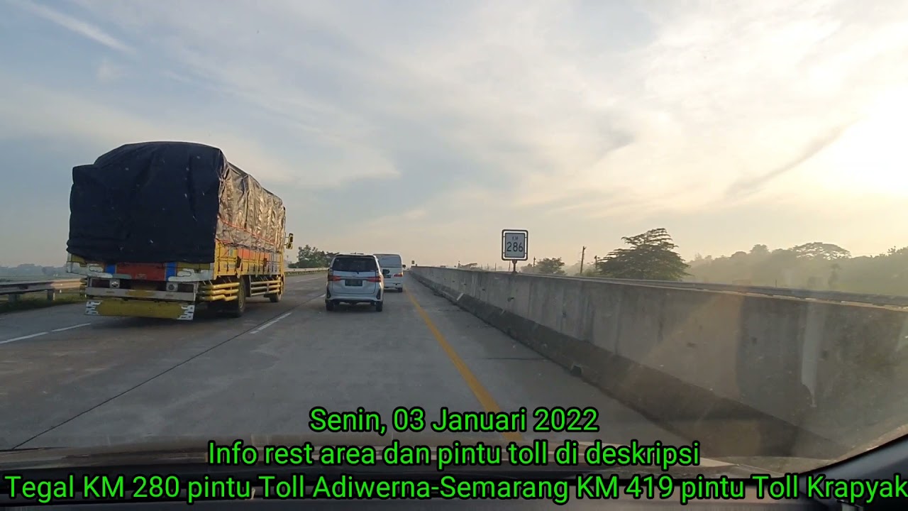 Tegal - Semarang | lewat jalan Toll | Info rest area | 03 Januari 2022