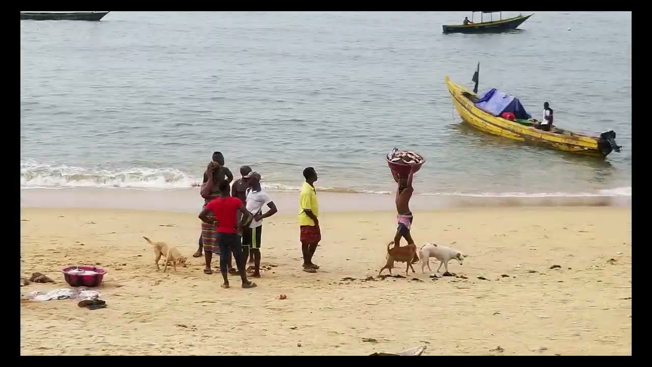 AFRICA _ SIERRA LEONE - Jewel of West Africa. Aerial video of  Beaches and villages