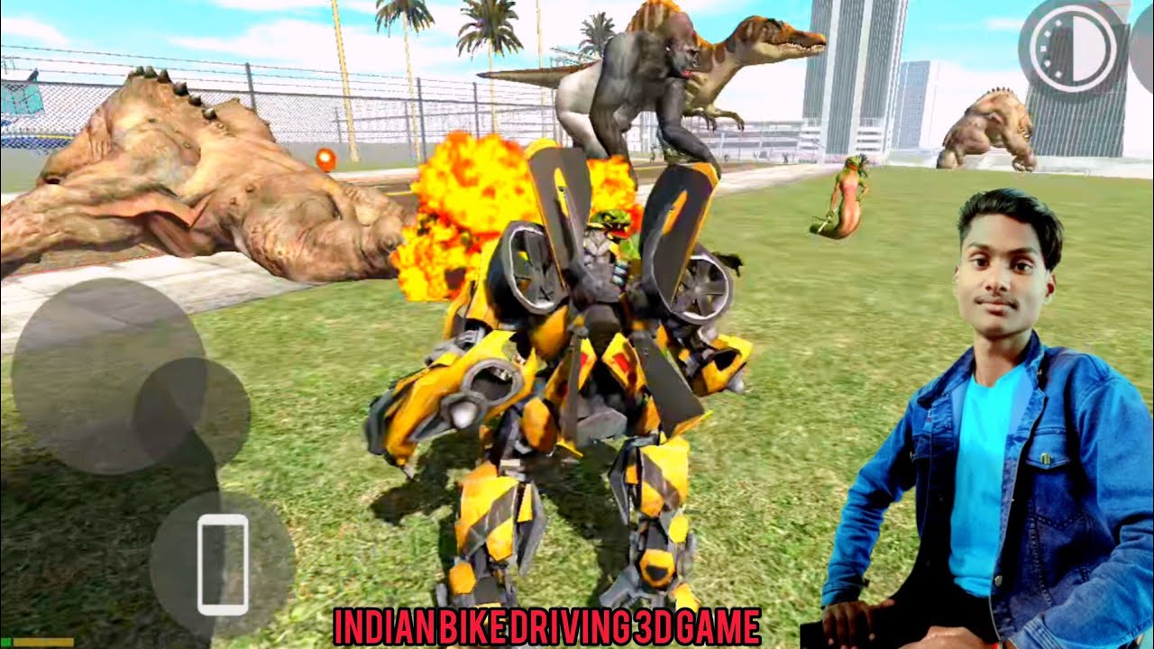 #Video Robot Vs Lion🦁And Jangali Janvar New Update || Indian bike driving 3d game #gaming #challenge