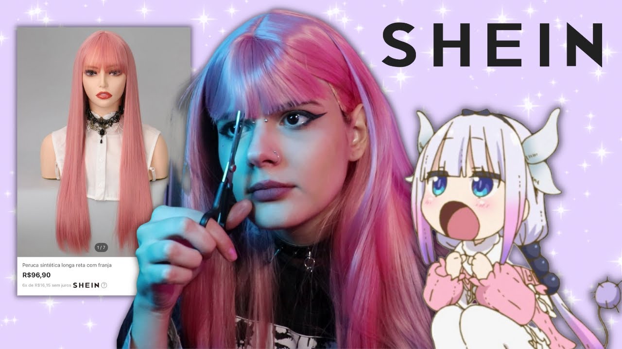 EXPERIMENTANDO PERUCAS DA SHEIN + como cortar franja de perucas sintéticas!