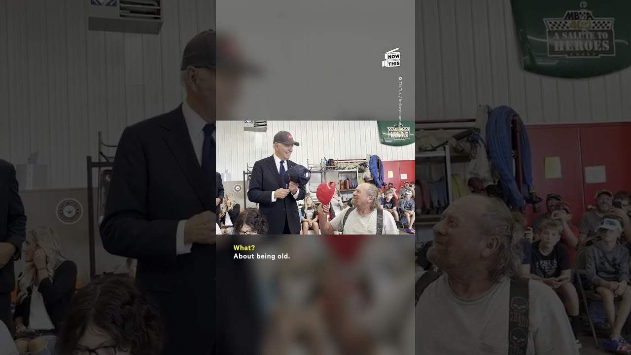 Biden Swaps Hats With Trump Supporter at Pennsylvania Event