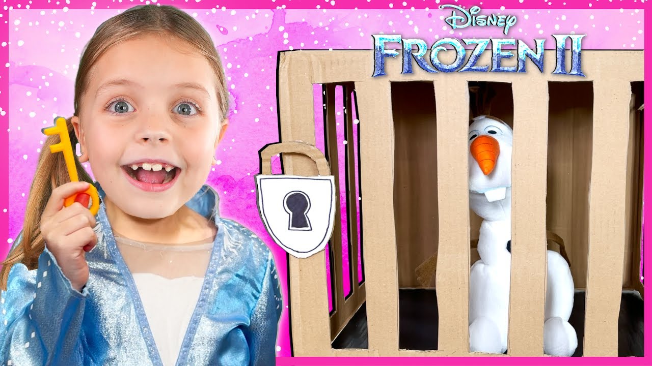 Elsa learns Colors and Uses Keys to Save Olaf! Kin Tin Frozen 2 pretend play