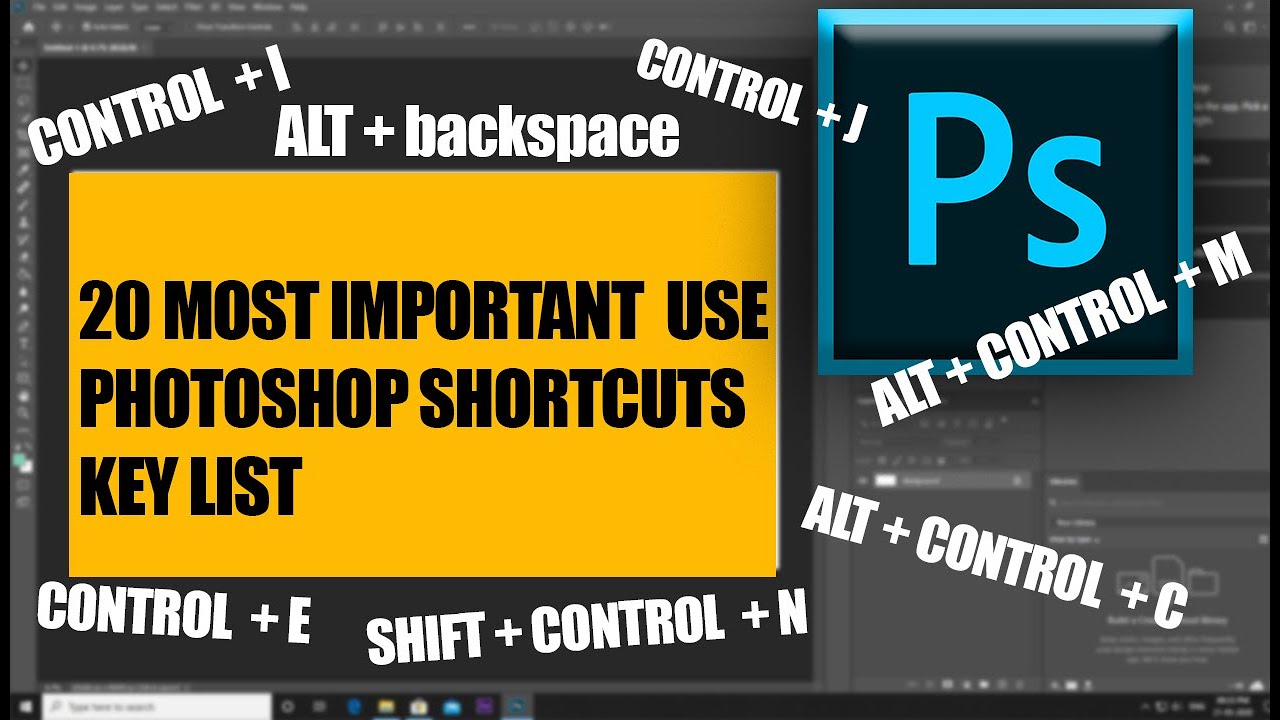 20 Most Important Photoshop Use  Shortcuts Keys | Photoshop CC 2020  Full Tutorial