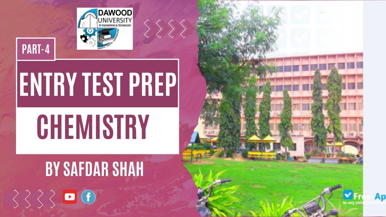Dawood University Entry Test Preparation Part 4 | Chemistry Mcqs | Safdar Shah #entrytestprep #duet
