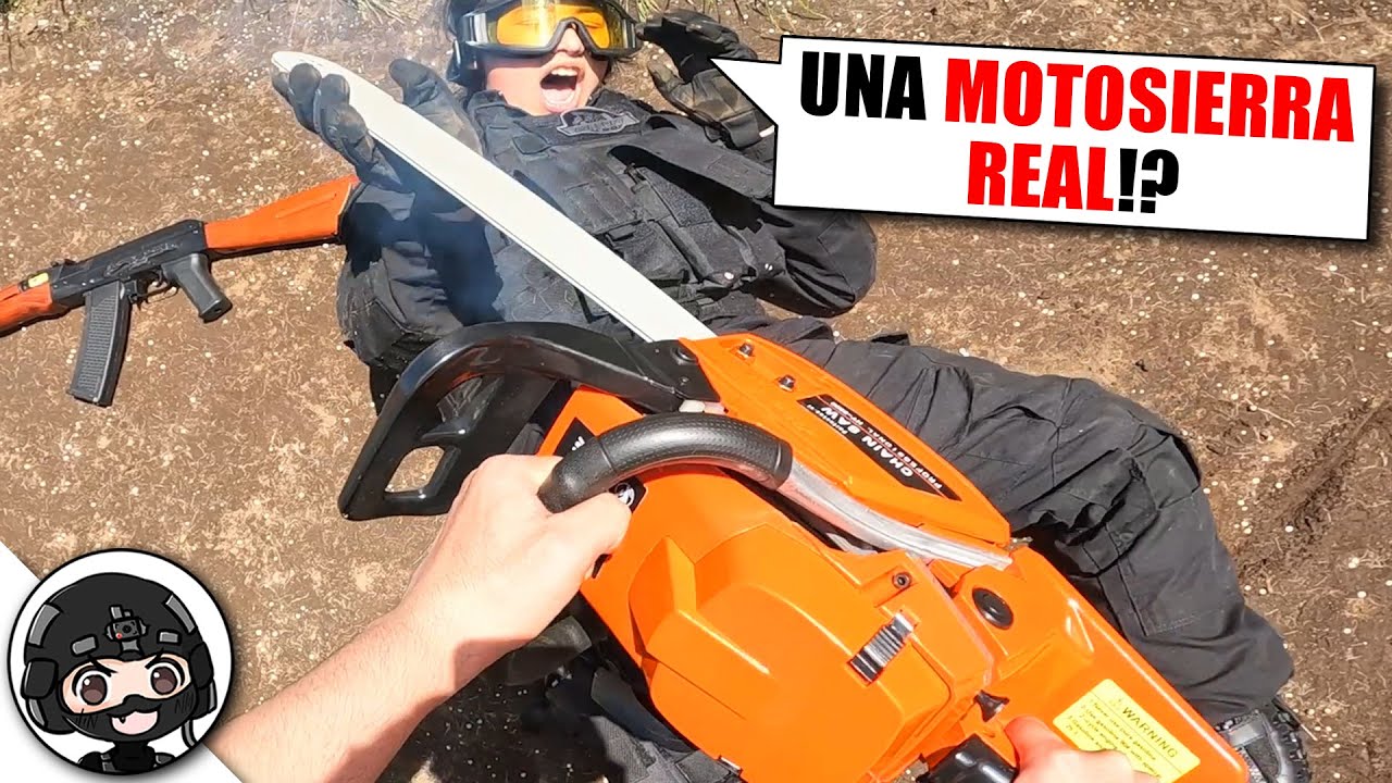 ASUSTANDO con MOTOSIERRA REAL❗️ 😱 ▬ ESPECIAL HALLOWEEN ▬ Yio Airsoft Gameplay