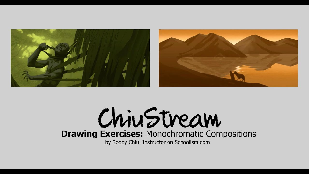 Drawing Exercises: Monochromatic Compositions