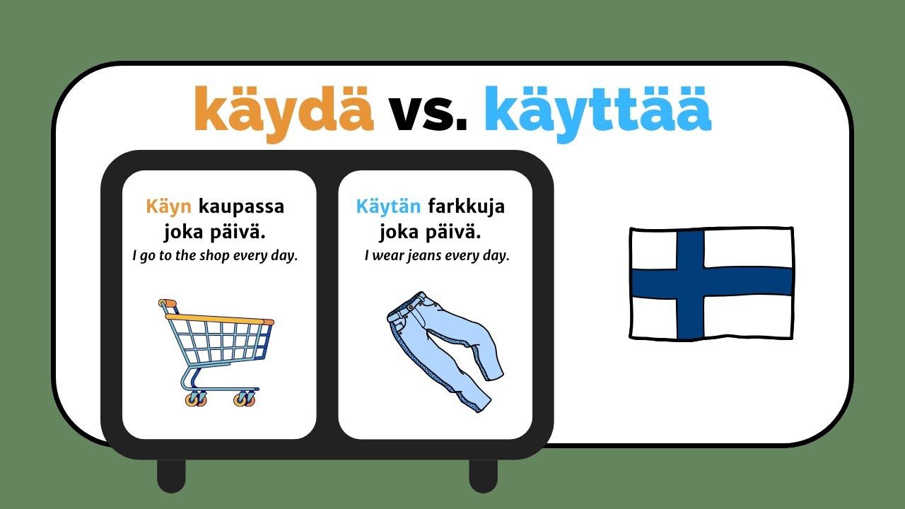 The difference between the Finnish verbs KÄYDÄ and KÄYTTÄÄ | A simple example