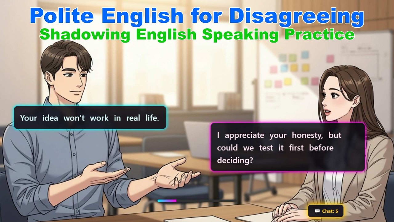 Polite English for Disagreeing – Sound Respectful, Not Rude! | Shadowing English Speaking Practice
