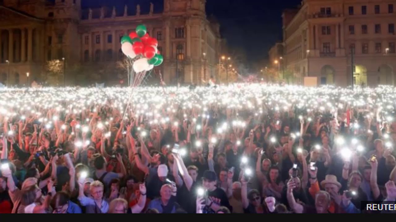 Hungary Thousands march in anti Orban demo in Budapest