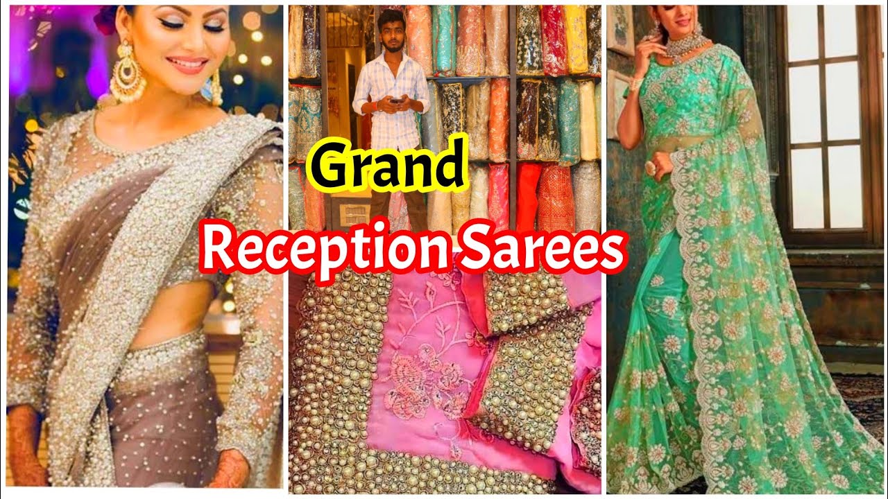 Grand & Heavy Reception Stone Worked Sarees| Rajasthani Bridal Studio