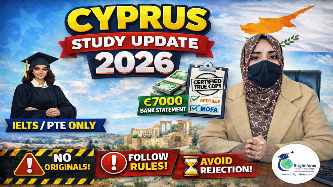 Cyprus Study Visa 2026 Major Updates 🚨 | IELTS Only | €7000 Bank Statement | Avoid Rejection