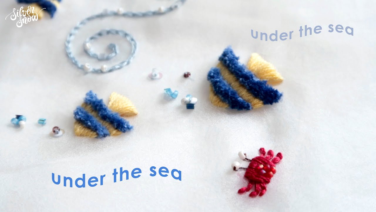 [프랑스 자수 SUB] 시원한 바닷속 자수 Under the Sea Hand Embroidery