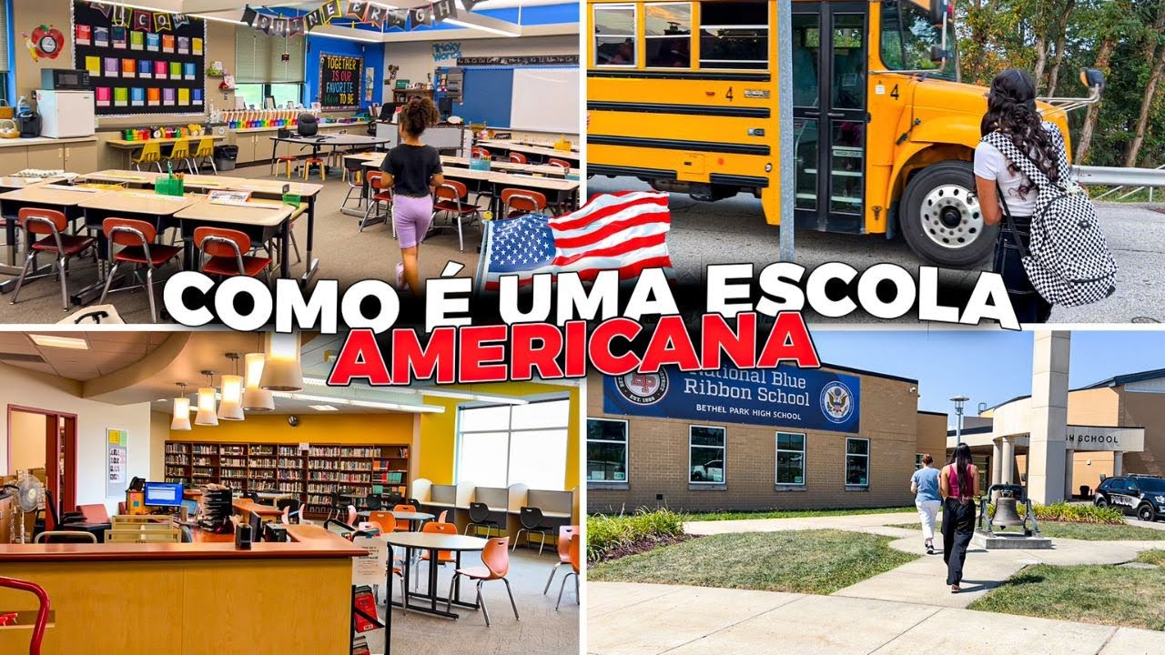 MOSTRANDO UMA ESCOLA AMERICANA POR DENTRO | PRIMEIRO DIA DE AULA DAS MINHAS FILHAS NOS EUA