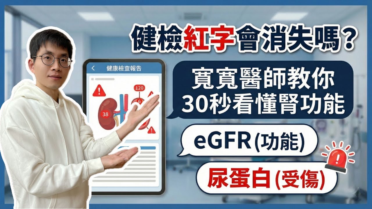 健檢紅字會消失嗎？寬寬醫師教你 30 秒看懂腎功能兩個關鍵數字