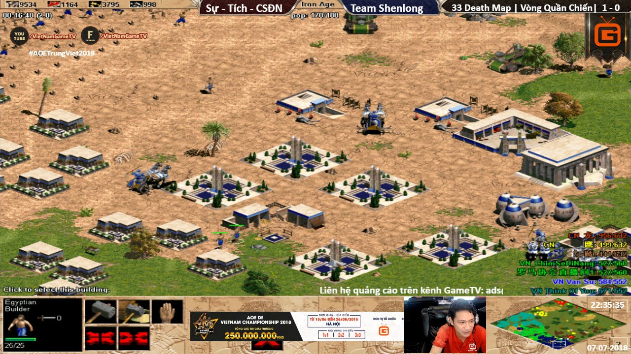 (HD)AoE Trung Việt 2018 | 33 Deathmatch | Quần Chiến - Trận 2 | Team CSĐN vs Team ShenLong