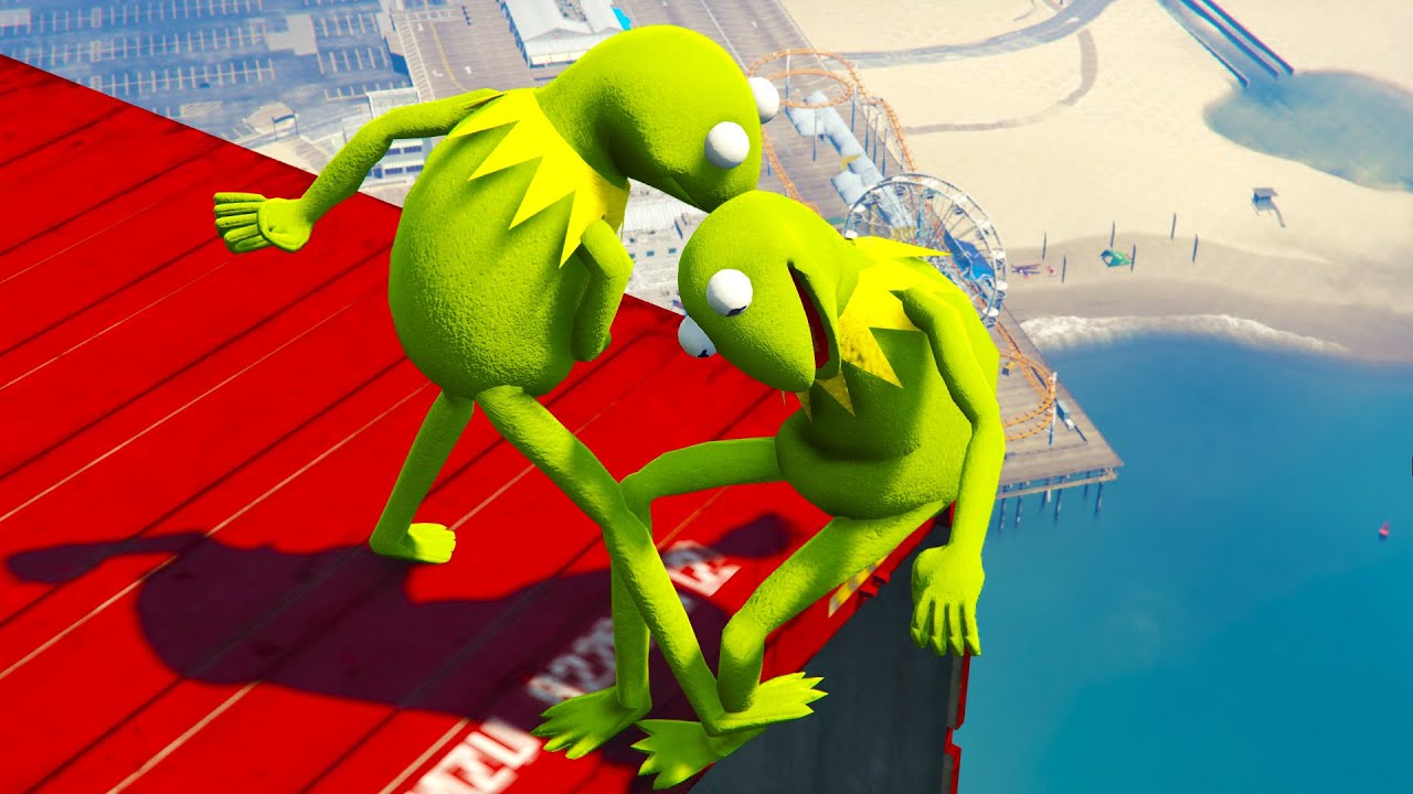 Kermit the frog in GTA 5 Unstable Ragdolls (Euphoria physics) episode 1