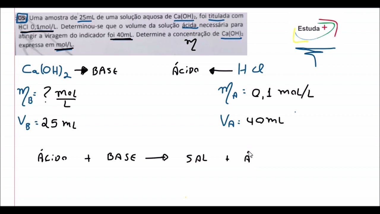 Titulação ácido-base: como resolver um exercício passo a passo.
